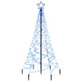 vidaXL Vianočný stromček s hrotom, 200 modrých LED 180 cm