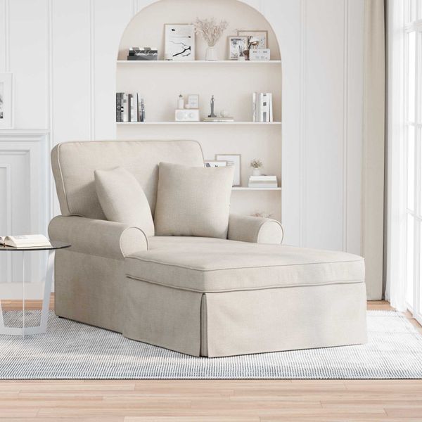 vidaXL Pufa s sukňou s vankúšom Krémová 157 x 91 x 91 cm ARES