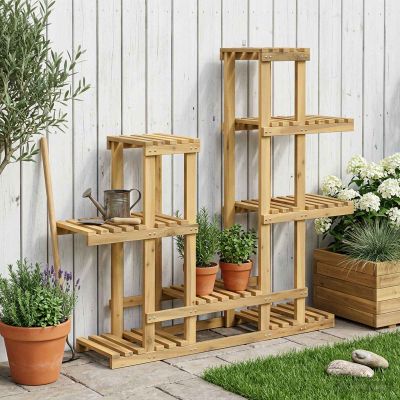 vidaXL Stojan na rastliny Biela 118 x 25 x 96,5 cm