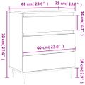 vidaXL Komoda čierna 60x35x70 cm spracované drevo