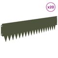 vidaXL Obrubník trávnika 20 ks 103 x 25 cm Oceľ Olivovo zelená