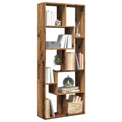 vidaXL Rozdeľovacia knižnica staré drevo 67x25x161,5 cm kompoz. drevo