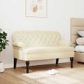 vidaXL Chesterfield lavica Krémová 119,5 x 64,5 x 75 cm Umelá koža