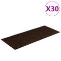 vidaXL Schodové rohože, samolepiace, 30 ks, 60x25 cm, hnedé, obdĺžnikové