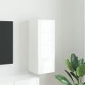 vidaXL TV nástenná skriňa 30 x 31 x 80 cm Lesklá biela