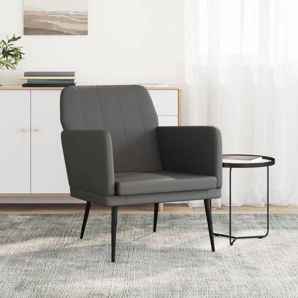 vidaXL Kreslo sivé 61x78x80 cm umelá koža