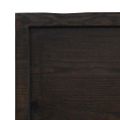 vidaXL Nástenná polica tmavohnedá 180x60x(2-4)cm ošetrený dubový masív