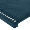 vidaXL Čelo postele s LED tmavomodrá 200x5x78/88 cm zamat