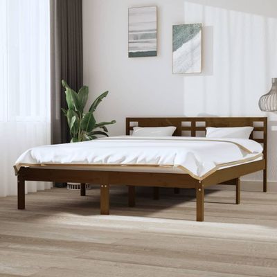vidaXL Posteľný rám medovo-hnedý borovicový masív 140x200 cm