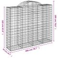 vidaXL Oblúkové gabiónové koše 13 ks 200x50x160/180 pozinkované železo
