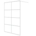 vidaXL Sprchová zástena biela 140x195 cm priehľadné ESG sklo