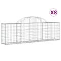 vidaXL Oblúkový gabionový kôš 8 ks 200x30x60/80 cm pozinkované železo