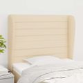 vidaXL Čelo postele so záhybmi krémové 83x23x118/128 cm látka