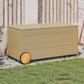 vidaXL Záhradný úložný box s kolieskami mix béžovej 190 l polyratan