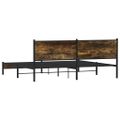vidaXL Kovový posteľný rám bez matraca dymový dub 200x200 cm