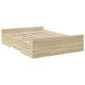 vidaXL Posteľný rám so zásuvkami dub sonoma 135x190cm kompozitné drevo