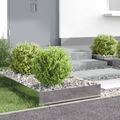 vidaXL Obrubník trávnika 4 ks 60 x 60 x 20 cm Oceľ Strieborná