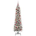 vidaXL Umelý vianočný stromček Biela 150 cm PVC, kov a plast