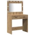 vidaXL Toaletný stolík 3 ks Hnedá 78,5 x 41 x 135 cm Kompozitné drevo