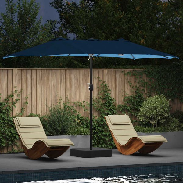 vidaXL Záhradný slnečník 385 x 209 x 244 cm Polyester Azurblue