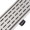 vidaXL Rovný sprchový odtok s čiarami, 530x140 mm, nerezová oceľ