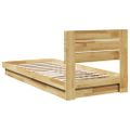 VidaXL Rám postele s čelom bez matraca 90x200 cm Dub z masívneho dreva