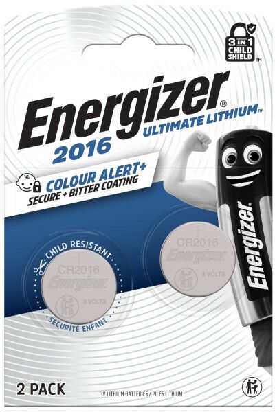 Energizer Ultimate Lithium gombíkové batérie CR2016 2ks, technológia Color Alert E304205800