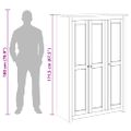 vidaXL 3-dverový šatník 118x50x171,5 cm borovicové drevo Panama Range