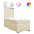 vidaXL Boxspring posteľ s matracom krémová 100x200 cm látka