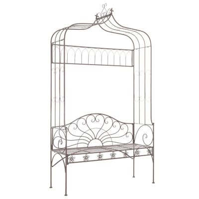 vidaXL Záhradná lavička 122 cm, železo, starožitná, hnedá