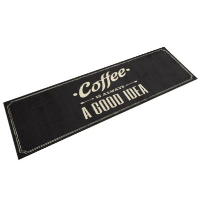 vidaXL Kuchynský koberec, prateľný, nápis Coffee 45x150 cm, zamat