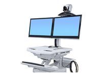 Upevňovací komponent (úchyt, polička, montážny materiál, pás na suchý zips, popruh) - pre kamera pre video konferencie - strieborná - pod monitorom