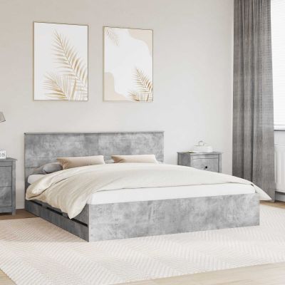 vidaXL Rám postele Betónová šedá 180 x 200 cm Inžinierske drevo
