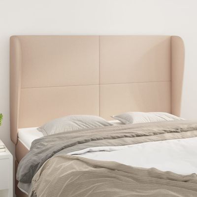 vidaXL Čelo postele so záhybmi kapučínové 147x23x118/128 cm umelá koža