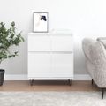 vidaXL Komoda vysoký lesk biela 60x35x70 cm spracované drevo