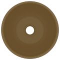 vidaXL Luxusné umývadlo, okrúhle, matné krémové 40x15 cm, keramika