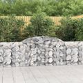 vidaXL Oblúkové gabionové koše 6 ks 300x30x80/100cm pozinkované železo