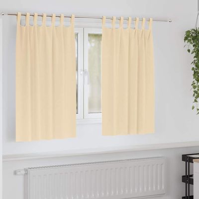 vidaXL Záclony na zatemnenie s krúžkami 2 pcs Krémová 140 x 140 cm