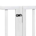 vidaXL Brána pre psa s dverami sklad. 4pan. biela 320cm topoľové drevo