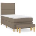 vidaXL Boxspring posteľ s matracom sivohnedý 100x200 cm látka