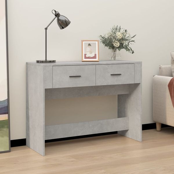 vidaXL Konzolový stolík betónovosivý 100x39x75 cm spracované drevo