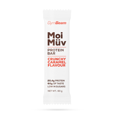 MoiMüv Protein Bar - GymBeam, chrumkavý karamel, 60 g