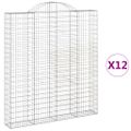 vidaXL Oblúkový gabionový kôš 12ks 200x30x220/240cm pozinkované železo