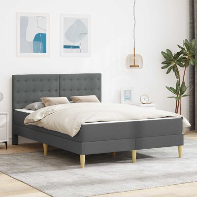 vidaXL Rám postele s matracom Tmavosivá 160 x 200 cm Látka