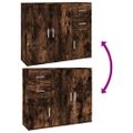vidaXL Komoda dymový dub 91x29,5x75 cm spracované drevo
