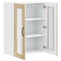 vidaXL Nástenný sklenený kabinet PORTO Sonoma dub 60 x 31 x 80 cm