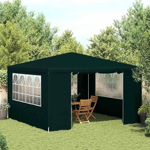 vidaXL Profesionálny párty stan+bočné steny 4x4 m, zelený 90 g/m²