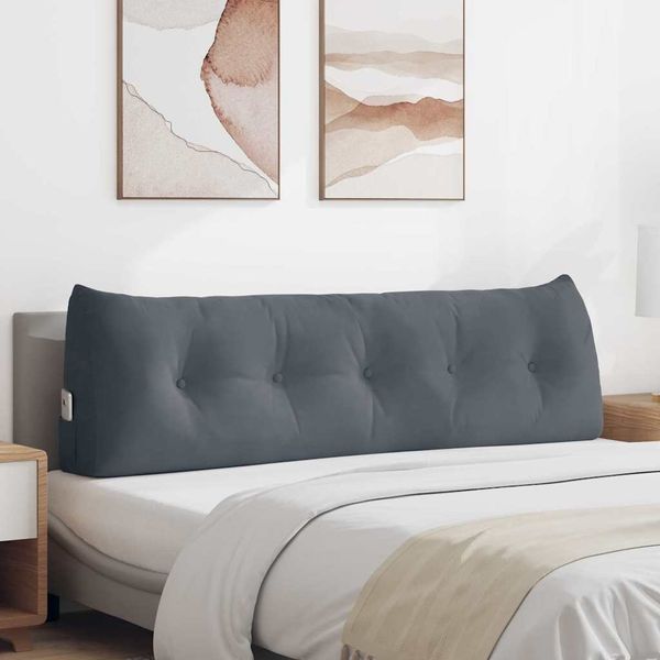 vidaXL Poduška na chrbát Tmavo šedá 160 x 24 x 50 cm Zamat