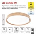LED nástenné svietidlo ILVI, kruhové 30 W, stmievanie + CCT, drevo