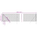 vidaXL Drôtený plot, antracitový 0,8x10 m